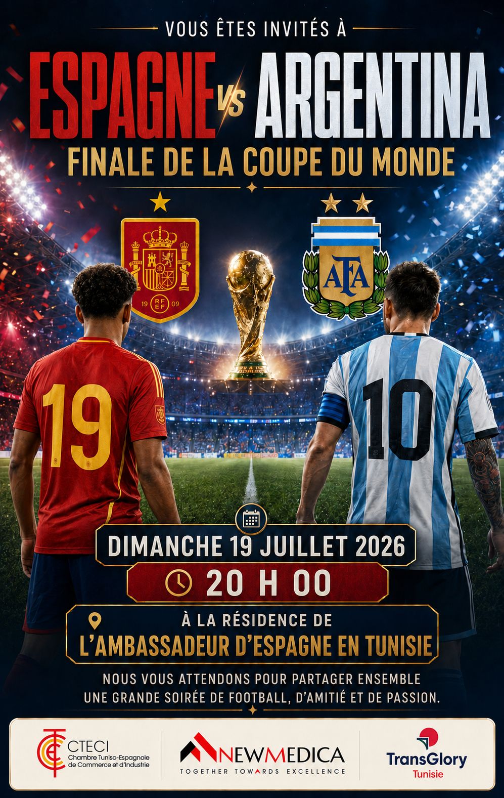 Affiche de la finale de la Coupe du monde Espagne–Argentine